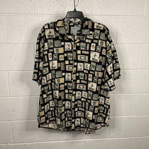 Windham Pointe Men's 2XL Hawaiian Button Down Silk Blend Shirt